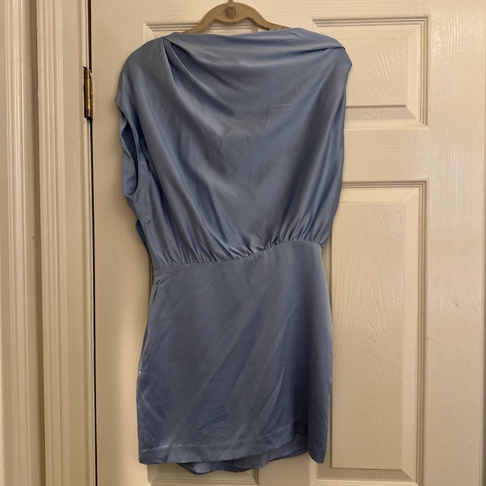 Chic Sky Blue Mini Dress